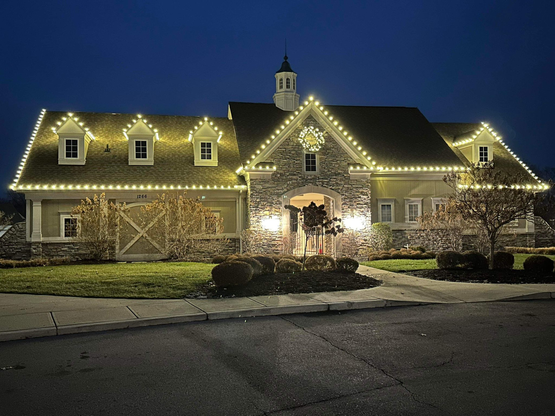 Custom Driveway and Gutter Light Setup by Charlotte's Best Christmas Lights in Charlotte, NC