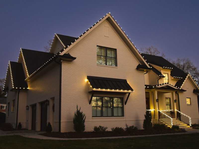 Gable and Roofline Holiday Lights on Display by Charlotte's Best Christmas Lights in Charlotte, NC
